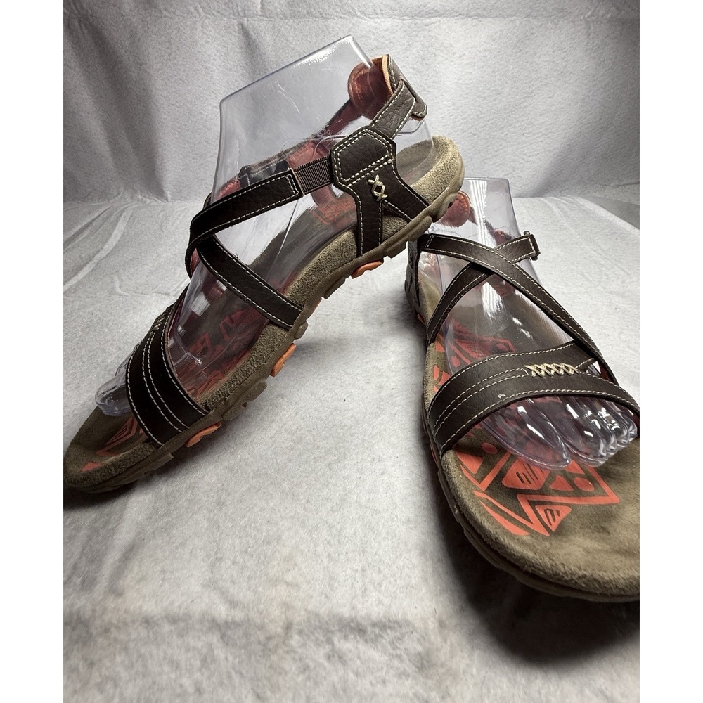 Merrell Women's Leather Sport Sandals Brown Hook Loop Comfort Walking Size 7